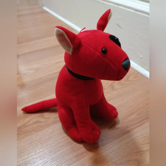 GANZ Plush Red Dog Sitting Stuffed Animal Bull Terrier Toy 8in - Picture 4 of 16